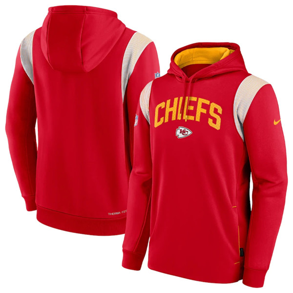 Men's Kansas City Chiefs Red Sideline Stack Performance Pullover Hoodie